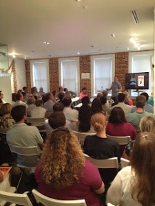 Cory speaking at a UX event